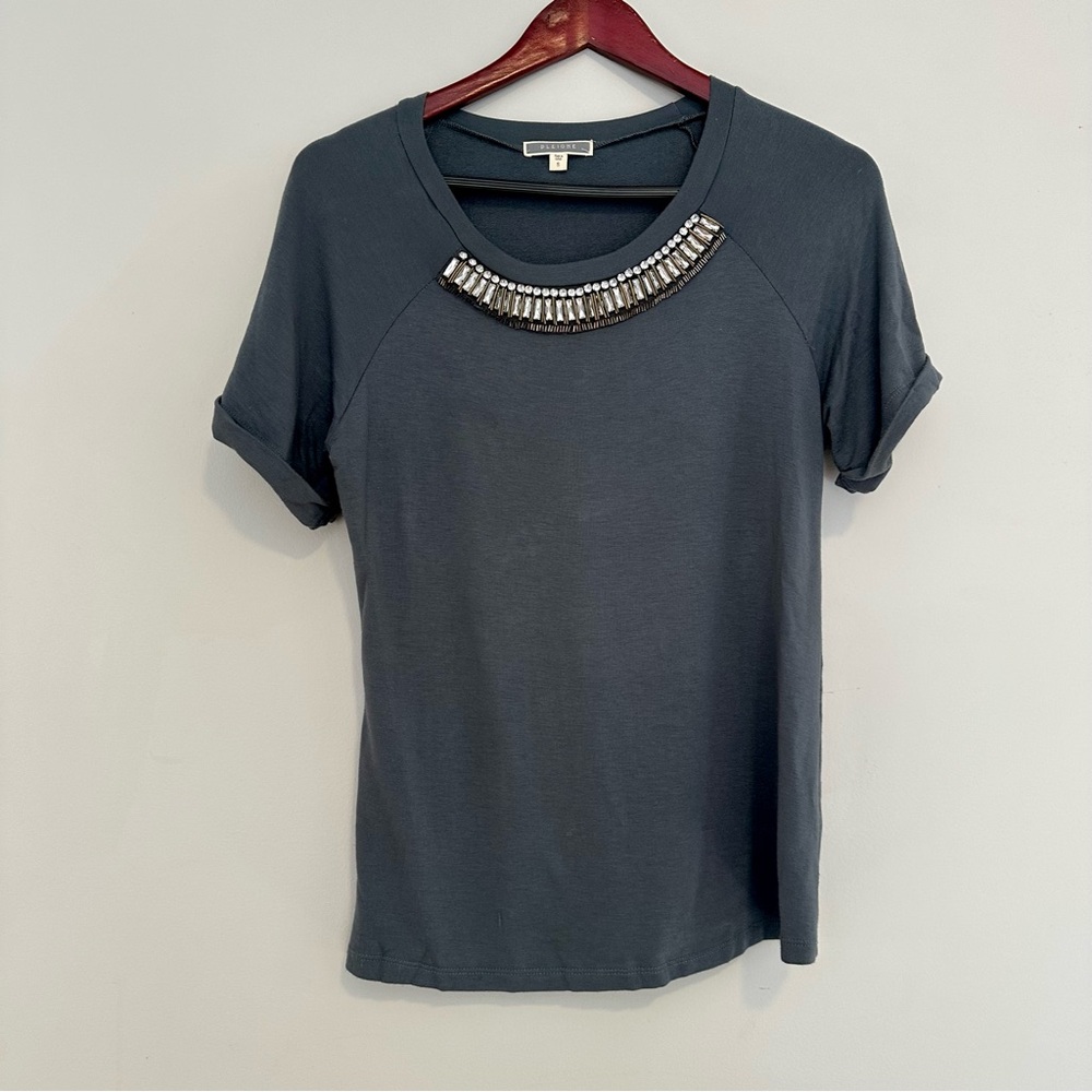 Pleione Embellished Short Sleeve Top